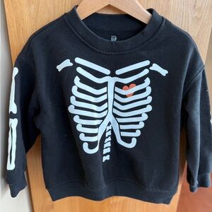 GAP Black Skeleton Hoodie with Heart Detail